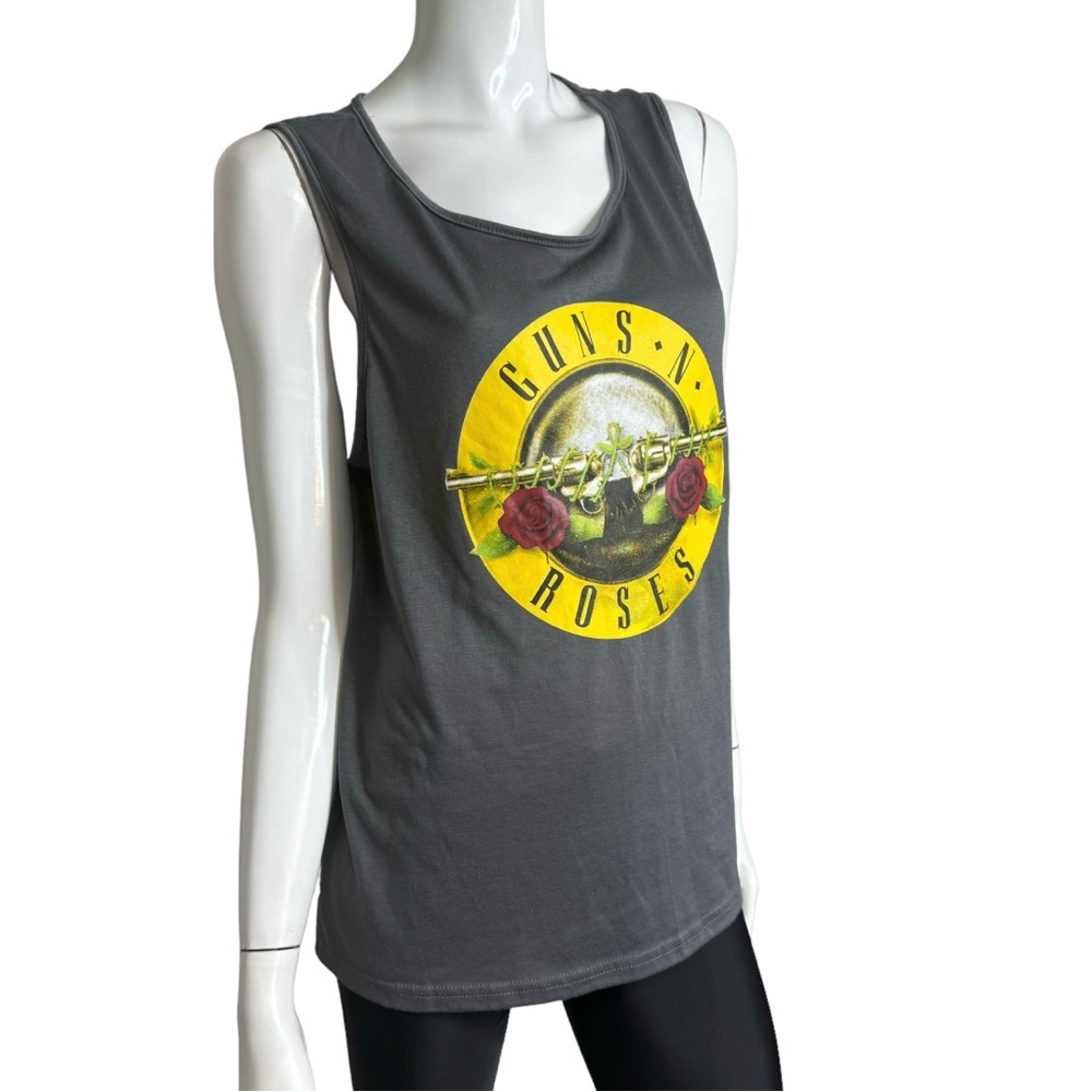 🤑 5/$25 Guns n Roses Sleeveless Grey Graphic Tank Top - Picture 2 of 6